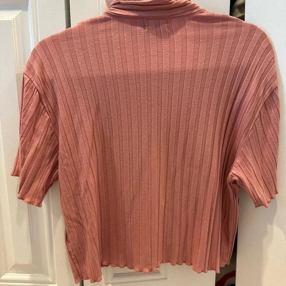 Nation LTD Ribbed Aero Blouse in Geranium Small - Picture 4 of 4